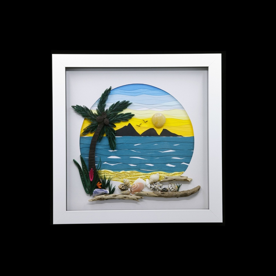 Caribbean Sunrise 3D Quill Art Picture