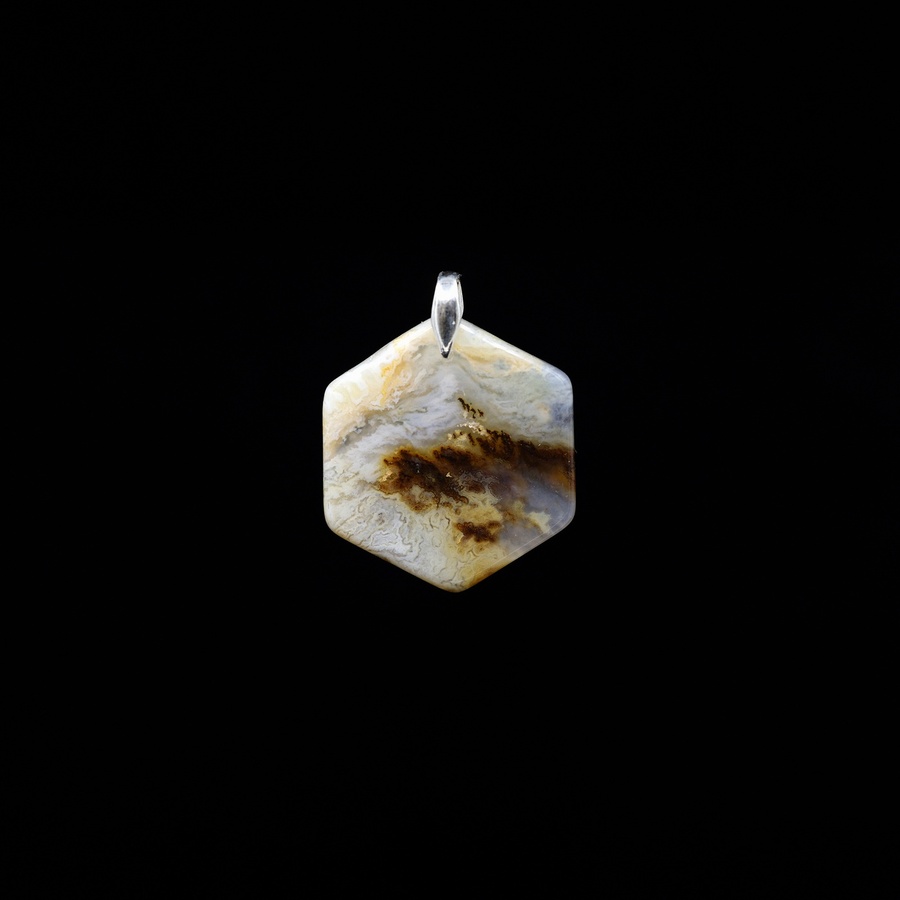 Plume Agate Natural Stone Pendant