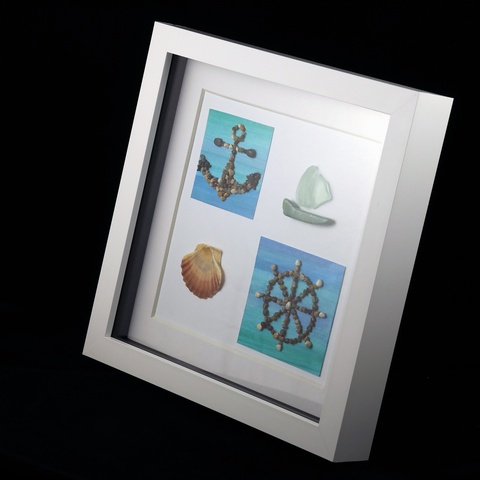 Wheel & Anchor Beach Stone Art