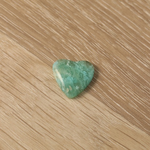 Blue Opal Wood Cabochon Heart