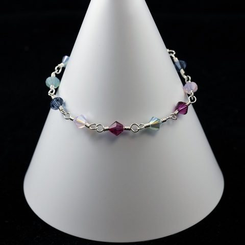 Sterling Silver & Bicone Bracelet