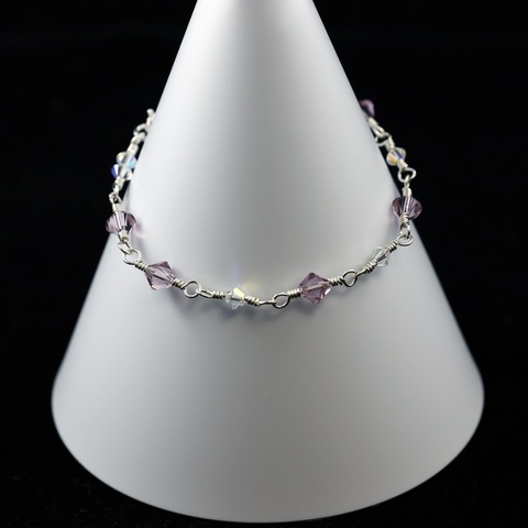 Sterling Silver & Bicone Bracelet
