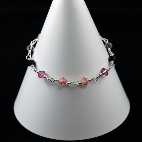 Sterling Silver & Bicone Bracelet