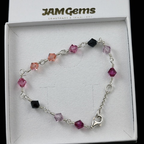 Sterling Silver & Bicone Bracelet
