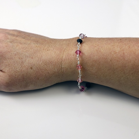 Sterling Silver & Bicone Bracelet