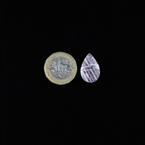 Flowerstone Fluorite Teardrop Cabochon