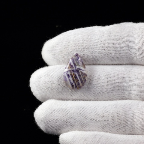 Flowerstone Fluorite Teardrop Cabochon