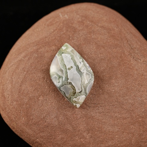 Oregon Green Moss Agate Cabochon