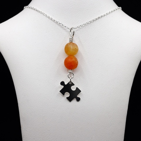 Orange Frosted Agate Necklace