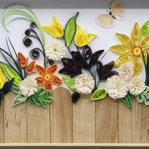 Flower Planter Quill Art Picture