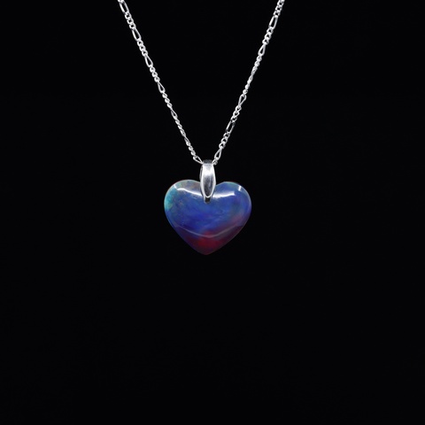 Aurora Opal Blue Heart Necklace