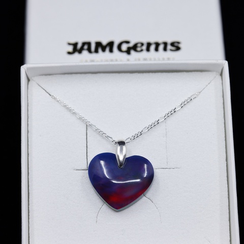 Aurora Opal Blue Heart Necklace