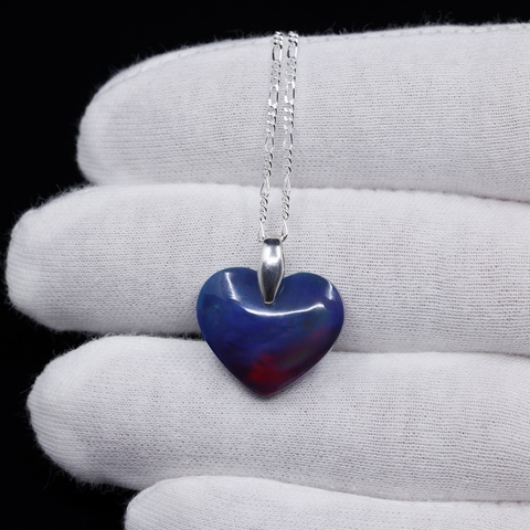 Aurora Opal Blue Heart Necklace