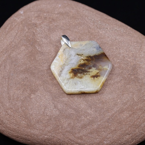 Plume Agate Natural Stone Pendant