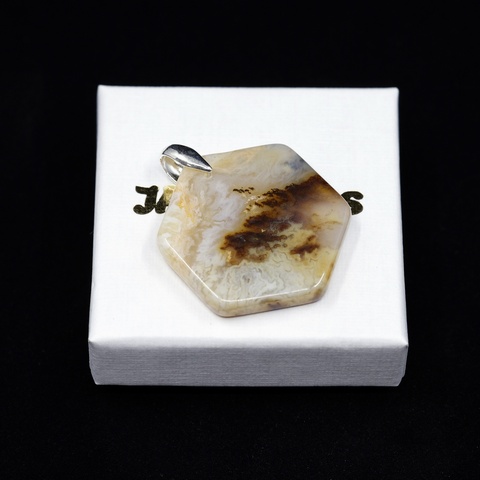 Plume Agate Natural Stone Pendant