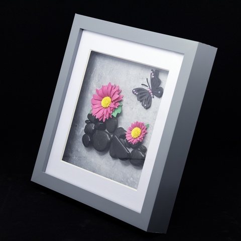 Black Pebbles & Pink Petals