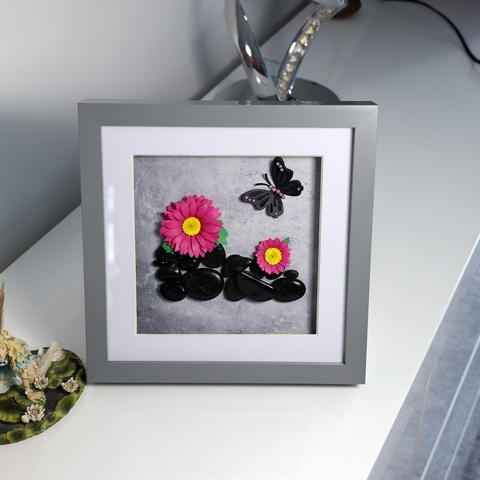 Black Pebbles & Pink Petals