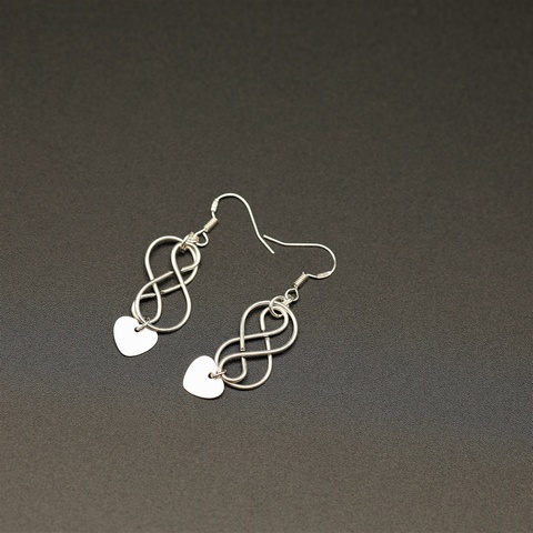Silver Heart Dangle Earrings